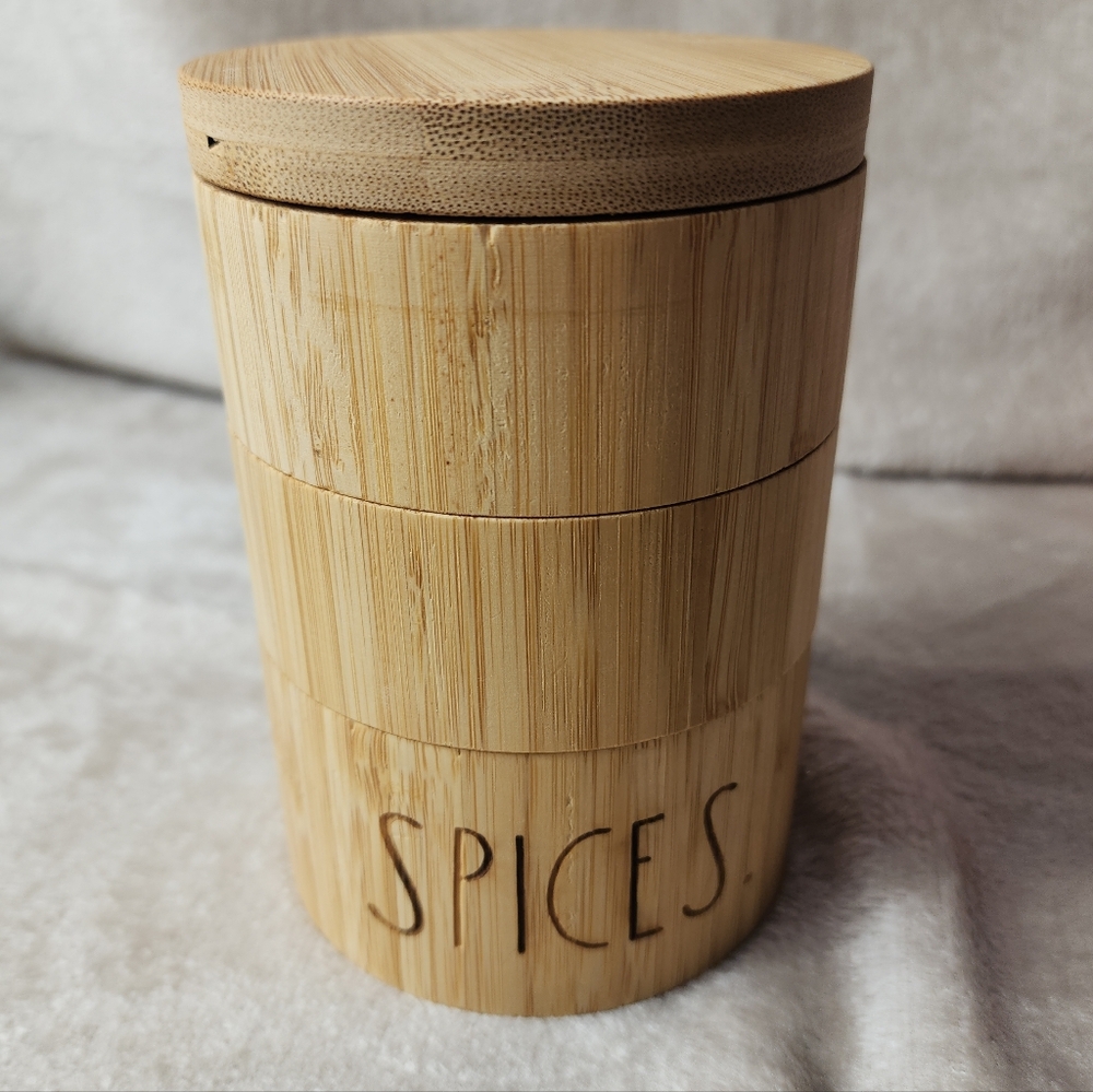 Rae Dunn Bamboo 3 Tiered Spice Box New - Picture 4 of 10